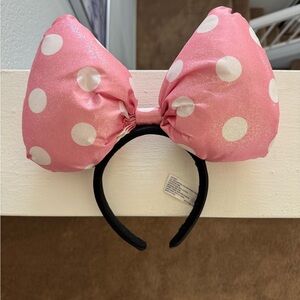 Mine Mouse Pink Polka Dot Bow Headband
